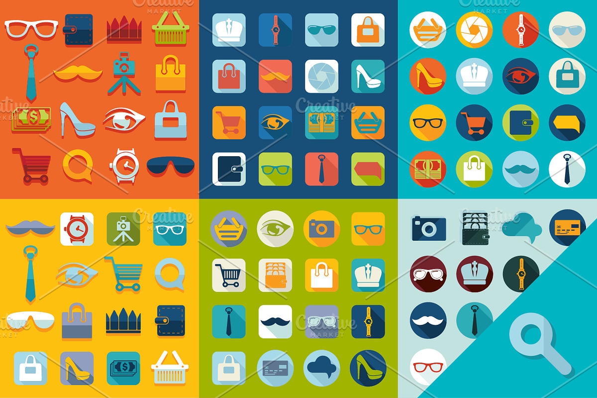 9 FASHION sets of icons, an Icon by Palau