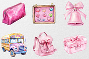 Cute Girly Back to School Clipart Bu, an Illustration by DreamCafeArt (Thumbnail 4 of 7)