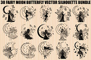 Fairy Moon Butterfly Silhouette, an Object Illustration by Gaye Art (Thumbnail 1 of 31)