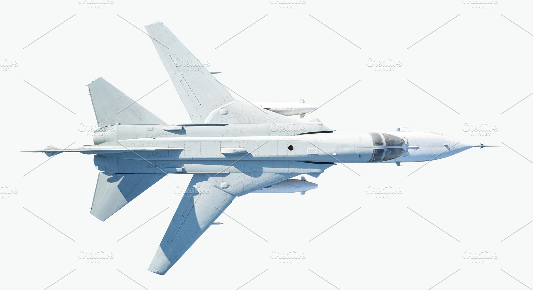 Military jet above top view, a Transportation Photo by PixieMe