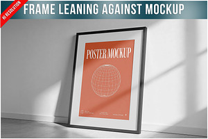 Frame Leaning Against Wall On Fl PSD, a Product Mockup by Bruno's Shop
