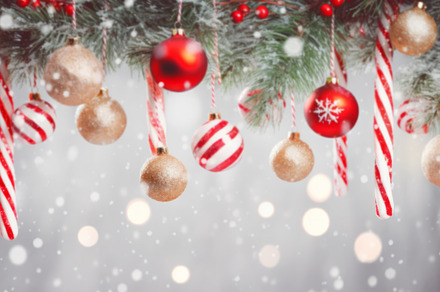 Christmas holidays background with Christmas balls banner, a Holiday Photo by Natalia Klenova's Shop