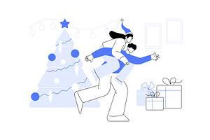 Christmas fun isolated cartoon, a Person Illustration by Visual Generation