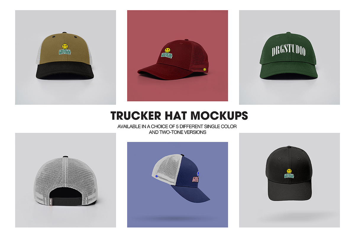 TRUCKER HAT MOCKUPS, a Hat Mockup by made_by_nope (Photo 1 of 6)