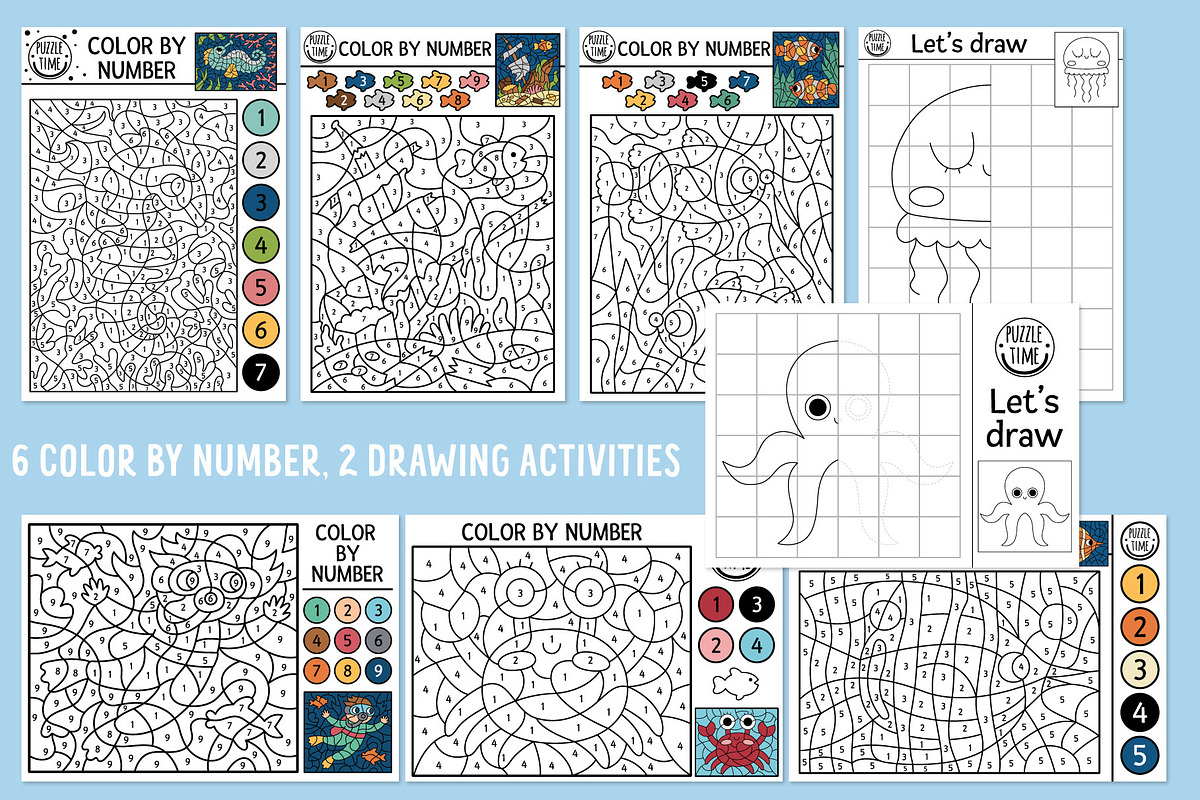 Under the sea coloring games, an Education Illustration by Lexi Claus (Photo 10 of 16)