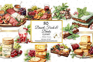 Deserts Foods And Drinks Clipart