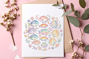 Preppy Glitter Fish PNG, a Transportation Illustration by SinaCreation (Thumbnail 6 of 9)