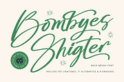 Bombyes Shigter Bold Brush Font, a Script Font by stylishtype.co (Thumbnail 1 of 20)