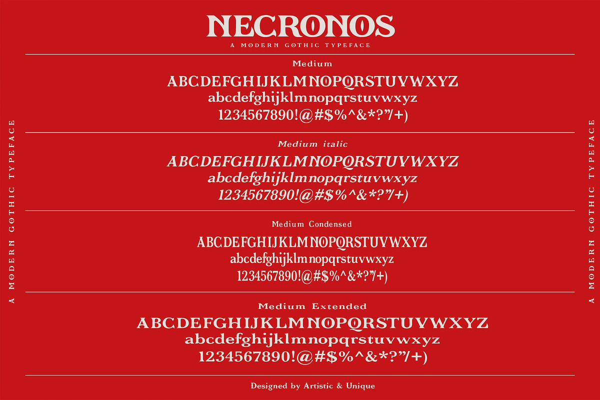 Necronos - Serif font family, a Serif Font by Artistic & Unique (Photo 4 of 15)