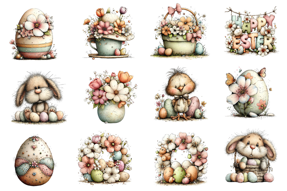 Whimsical Easter Clipart Bundle, an Illustration by Dream Creation (Photo 2 of 4)