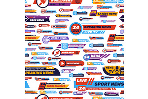Logos and news ticker templates, a Texture Illustration by Vectorbuum