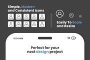 Profile Avatar Icon Set, an Outline Icon by erifqizeicon (Thumbnail 2 of 6)