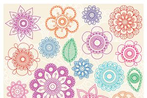 Doodle Mandala Flowers PS Brushes