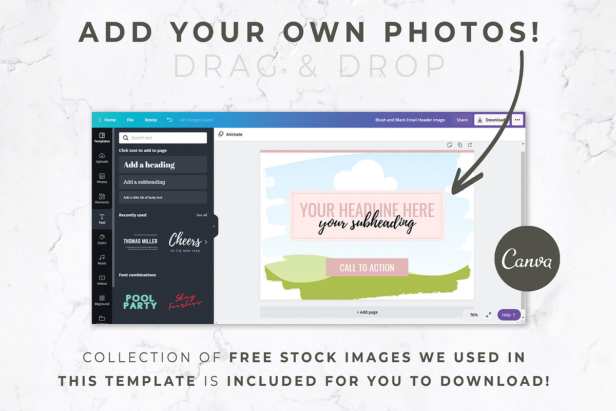 Canva & Mailchimp Template | Blush, an Email Template by Thirty One Palms Studio (Photo 4 of 7)