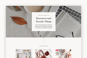 Resources + Favorites Landing Page