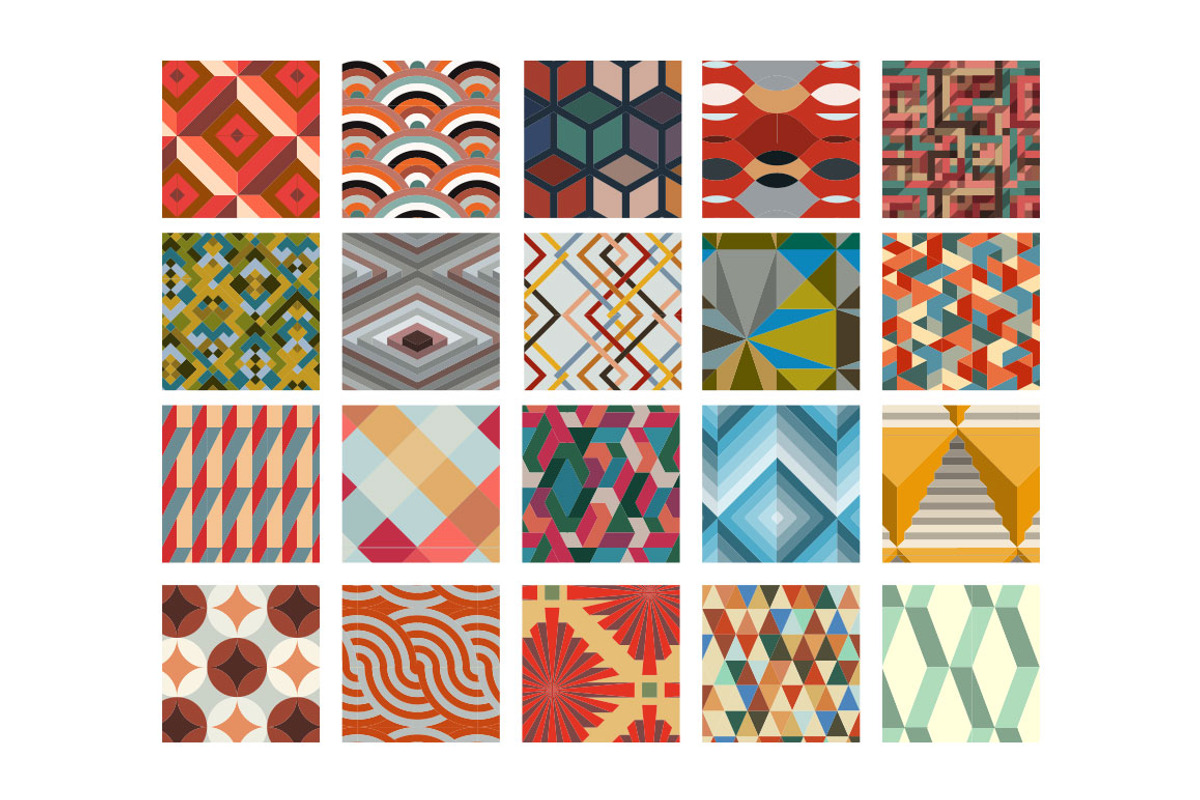 20 Geometric Retro Patterns, a Pattern Graphic by BlackBird Foundry (Photo 5 of 5)