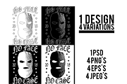 No Face No Case T-Shirt Design, an Illustration by CJR Designs (Thumbnail 1 of 5)