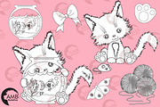 Cutey Cat Digital Stamps AMB-2655, an Illustration by AMBillustrations (Thumbnail 3 of 4)