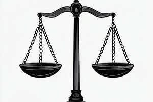 Elegant justice scale on on transpar, an Abstract Photo by Pixeness Studio