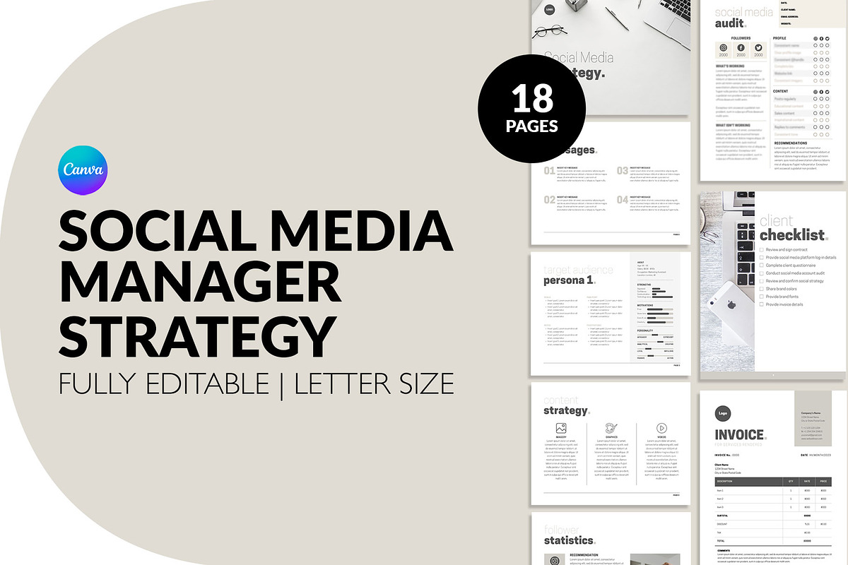 Beige Social Media Strategy Template, a Presentation Template by InkBlue Templates (Photo 1 of 4)