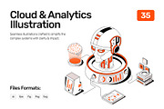 35 Cloud and Analytics Isometric, a Technology Illustration by Brickclay (Thumbnail 1 of 8)