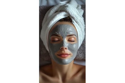Woman Relaxing with Clay Facial Mask, a Beauty & Fashion Photo by Lermont51