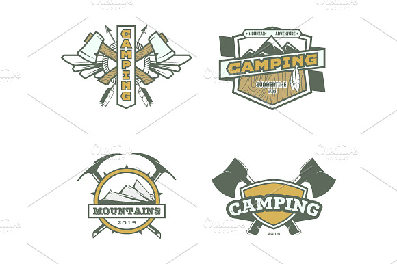 Vector Camping Labels.