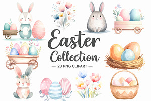 Easter Watercolor Clipart Collection, an Illustration by Print Haven