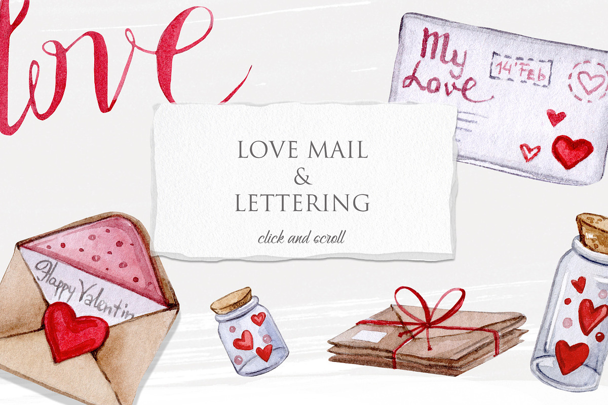 Watercolor Valentine Day Collection, a Food Illustration by S_ARTLOVE (Photo 2 of 10)