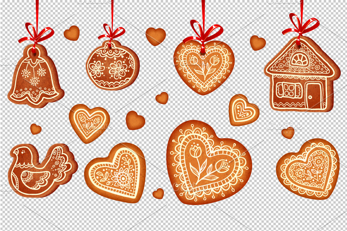 20 vector Christmas gingrebreads preview 4