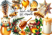 Watercolor Winter Honey Clipart, an Illustration by Creative Art (Thumbnail 1 of 6)