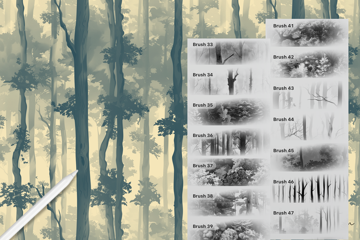 Procreate Forest Background Textures, a Brush Add-On by HopeArtIllustration (Photo 4 of 9)