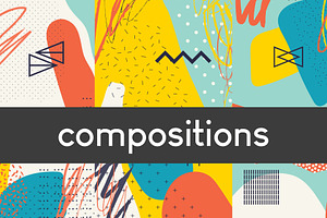 Abstract compositions and cards set