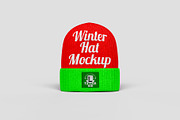 Winter Hat Mockup - 8 views, a Hat Mockup by Illusiongraphic (Thumbnail 2 of 19)