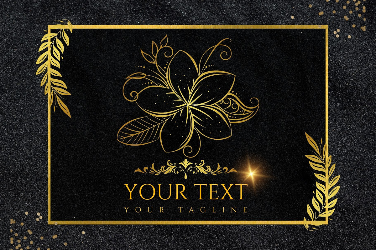 Golden emblem flower elegant logo, a Branding & Logo Template by Premium Digital Templates