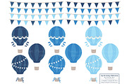 Shades of Blue Hot Air Balloons, an Illustration by Amanda Ilkov (Thumbnail 4 of 5)