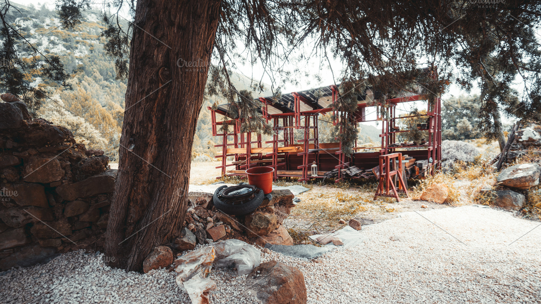 Wide Rustic Workshop Yard, an Architecture Photo by SkyNext