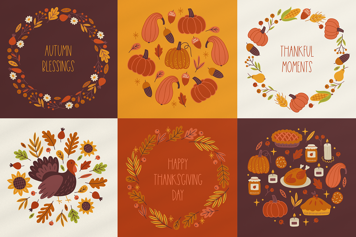 Happy Thanksgiving Kit, a Seasonal Illustration by miumiu (Photo 11 of 15)