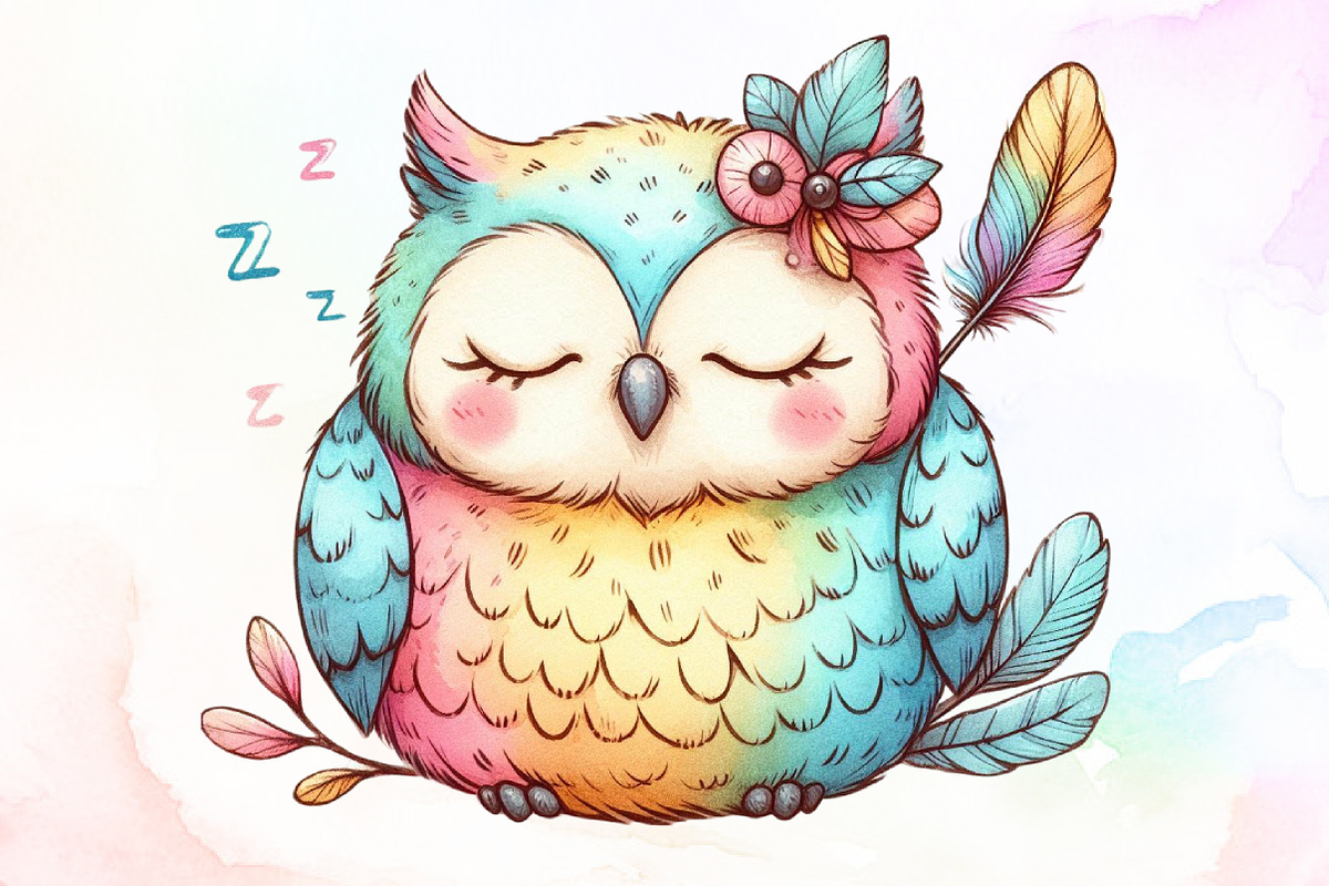 Cute Sleeping Baby Owl Clipart, an Illustration by Sublimation Artist (Photo 1 of 9)