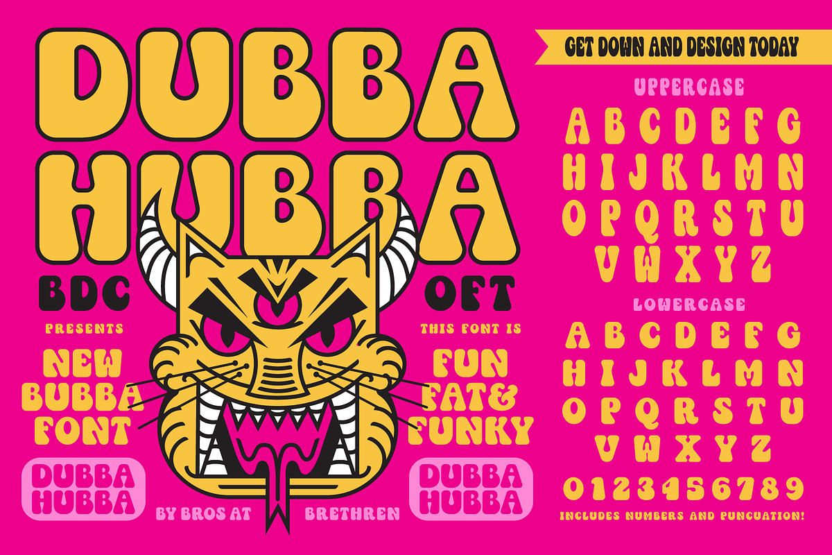 Dubba Hubba Display Font, a Font by Brethrendesignco (Photo 1 of 3)