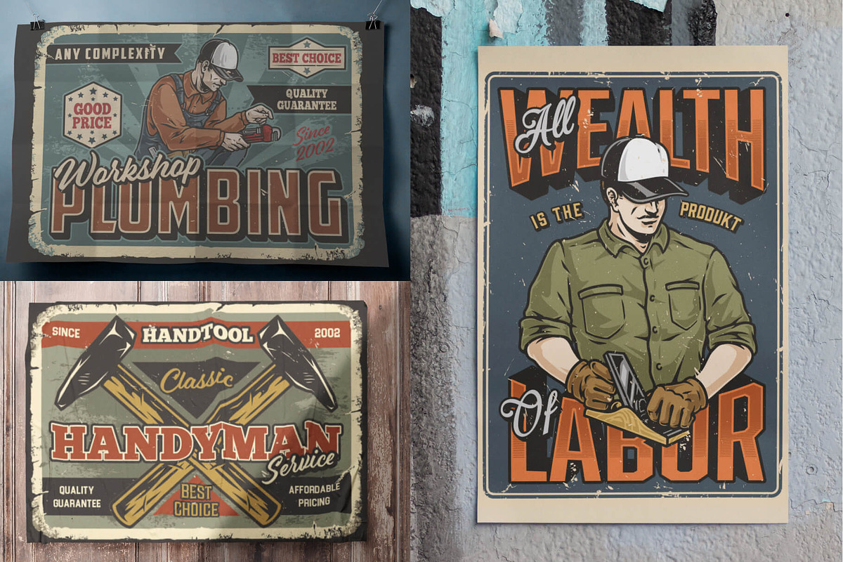 50 Handymen Retro posters, a Brochure Template by DGIM studio (Photo 6 of 7)
