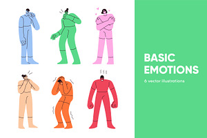 Characters expressing basic emotions, a Person Illustration by Good Studio