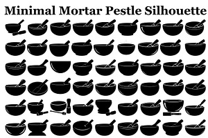Minimal Mortar Pestle Silhouette, an Illustration by Designer_Momina