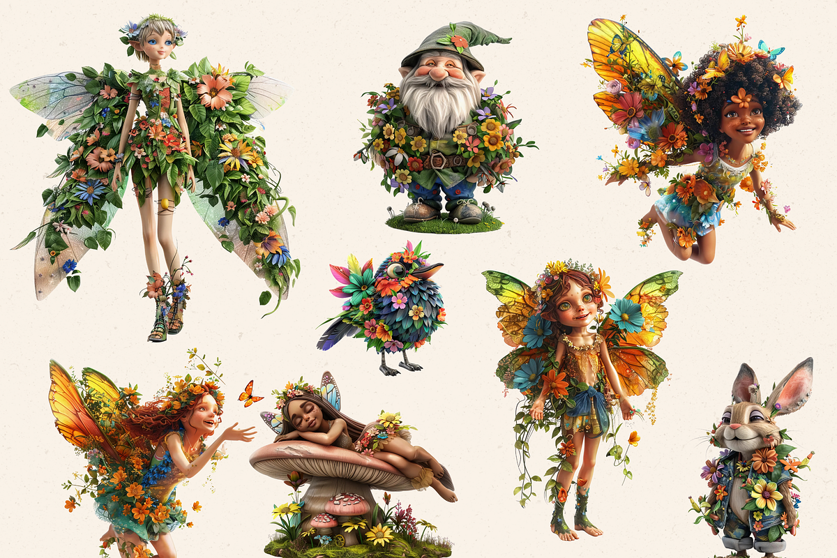 HAPPY SPRING FOREST FAIRY CLIPART, a Person Illustration by Daring Digies (Photo 4 of 10)