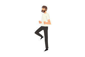 Smiling Bearded Man in Casual, a Sport Illustration by TopVectors