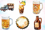 Watercolor Vintage Summer Beer PNG, an Illustration by Canvas Craft (Thumbnail 2 of 3)