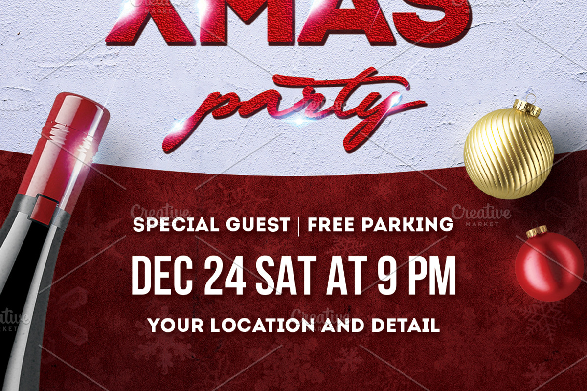 Merry Xmas Party Flyer, a Flyer Template by MergeIdea (Photo 3 of 3)