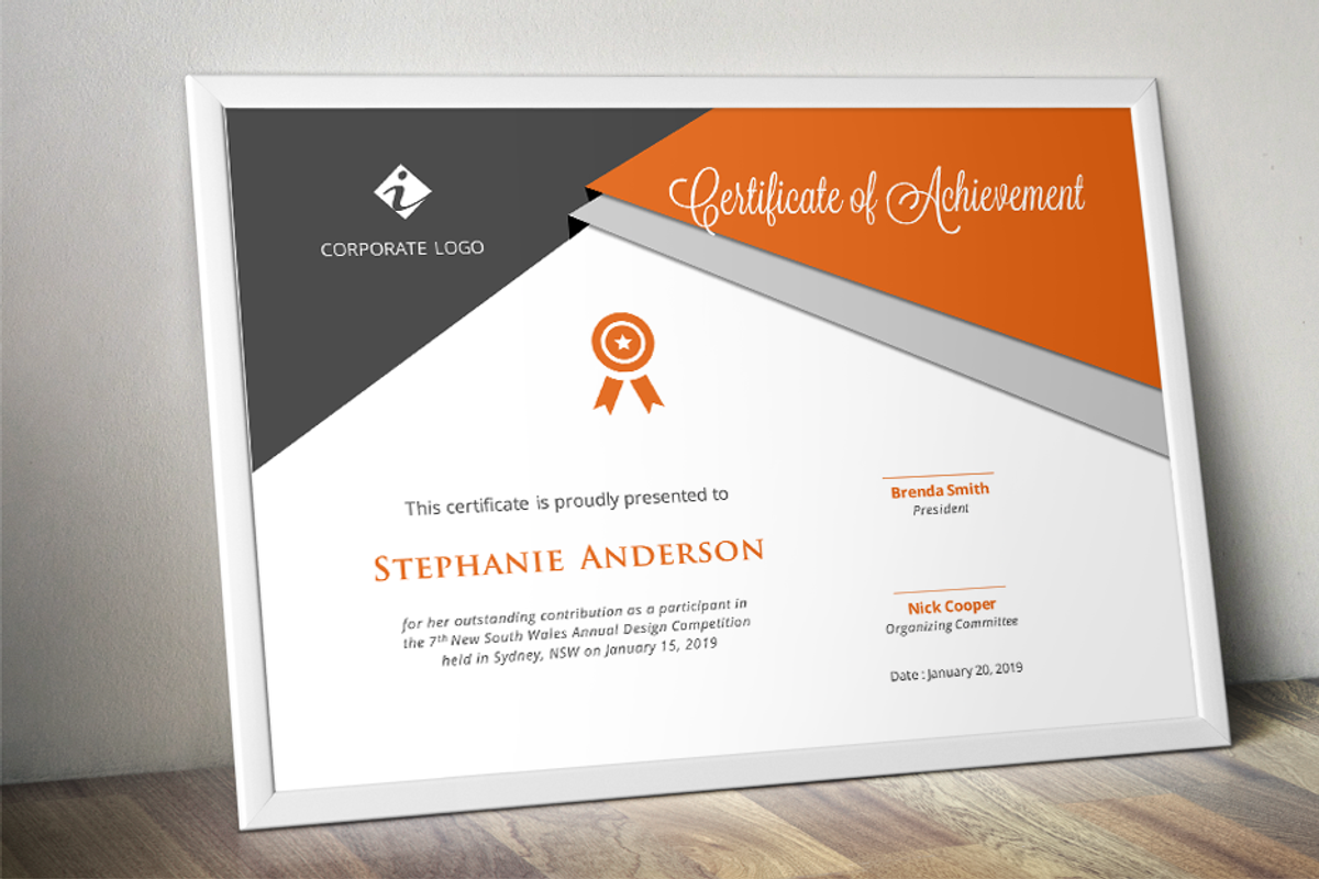 Script triangle certificate design, a Stationery Template by Inkpower (Photo 2 of 6)