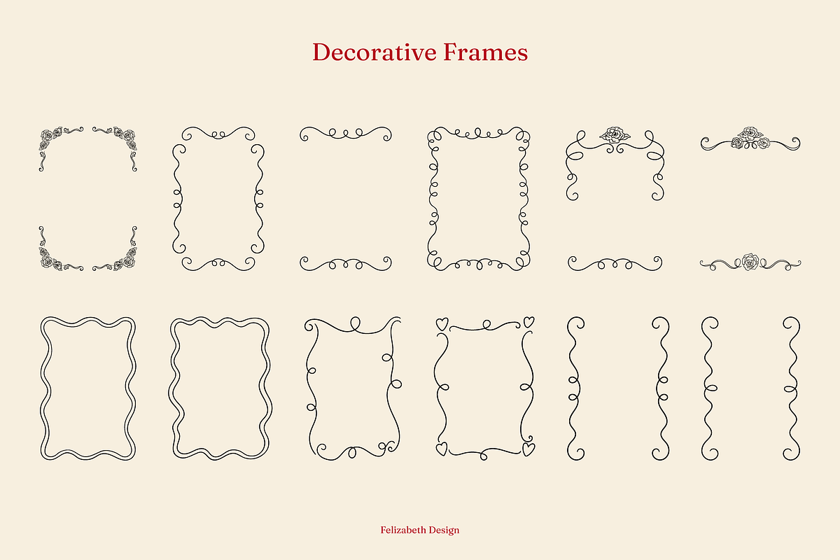 Coquette Wedding Cliparts & Frames, an Object Illustration by Felizabeth Design (Photo 7 of 14)