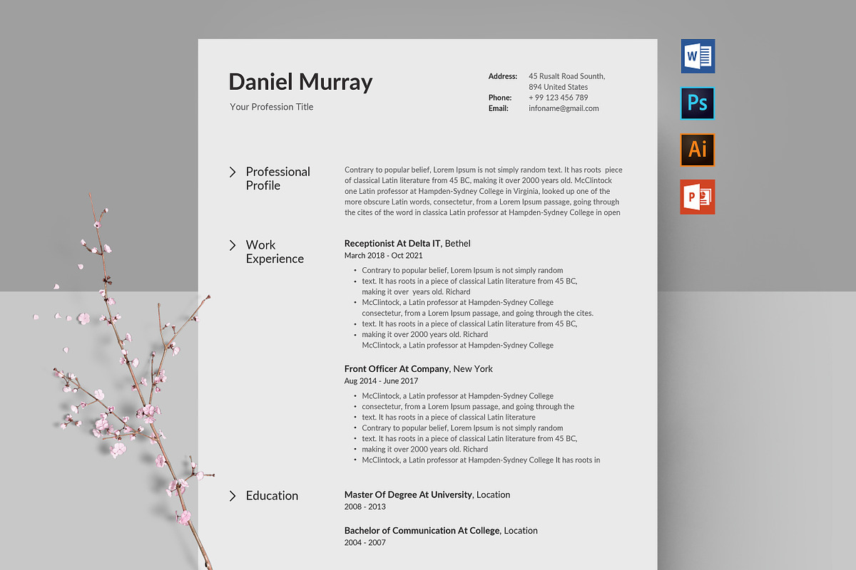 Resume/CV, a Resume Template by Creatune (Photo 1 of 7)